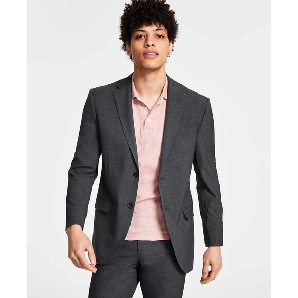 DKNY Men's Charcoal Grey Modern Fit Stretch Suit Jacket Sz 40R
